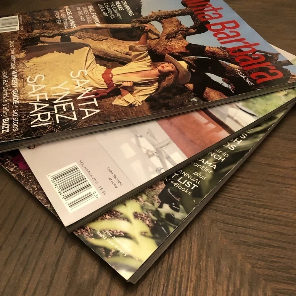 Santa Barbara Magazine Collection set of 3 Dec/Jan 09, Oct/Nov ‘10, Jan/Feb ‘11